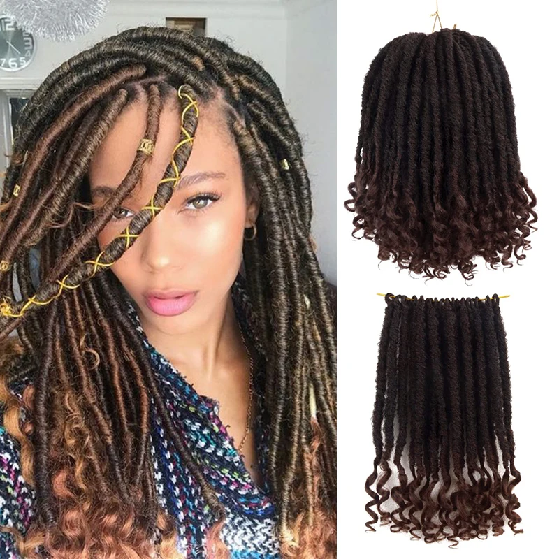 

Goddess Faux Box Braids Crochet Hair 16/20inch Synthetic Dreadlocks Braiding Hair Extensions Ombre Brown Purple For Black Women