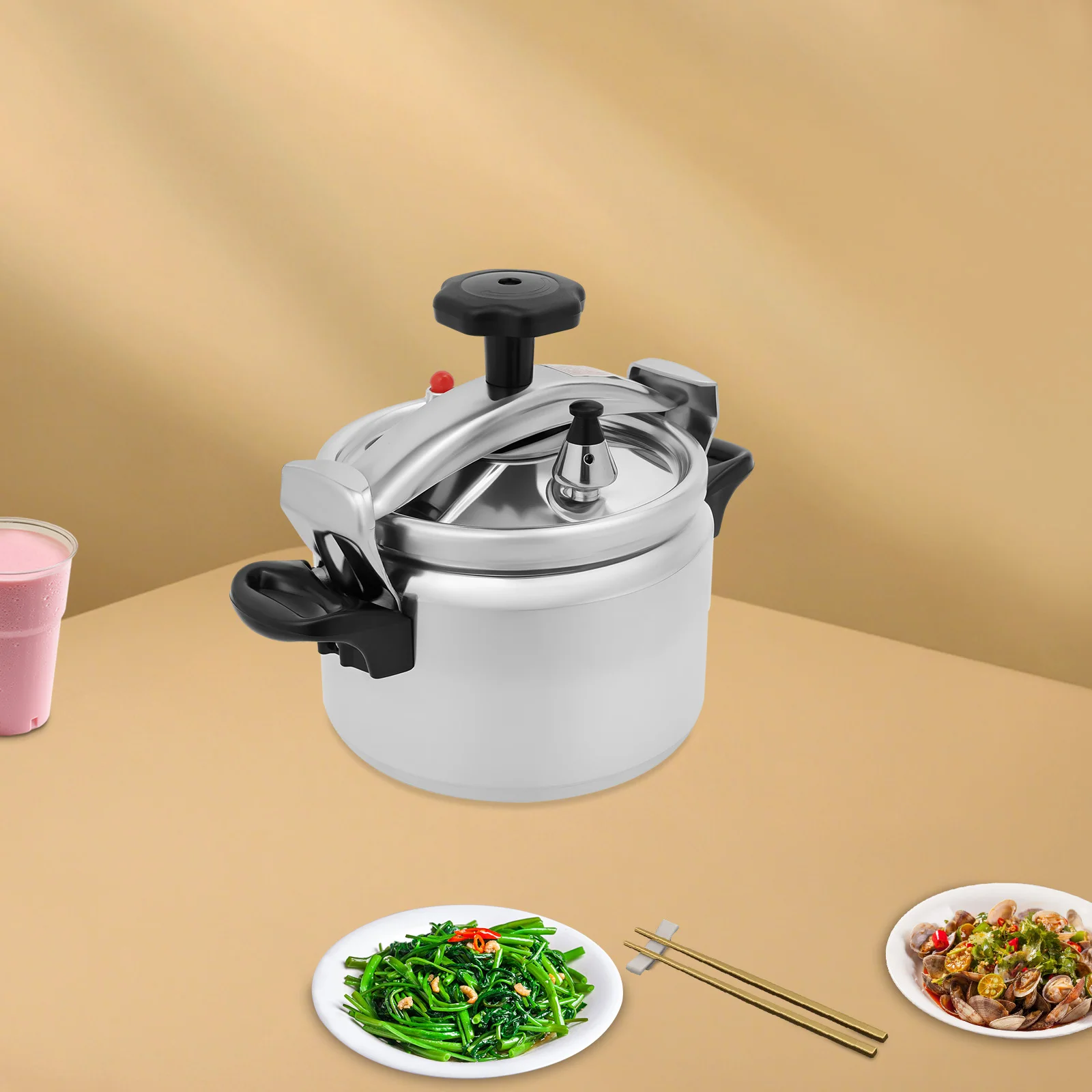 3L الفضة جولة سبائك الألومنيوم قدر الضغط، طنجرة ضغط صغيرة صغيرة منضدية 18*12.4 سنتيمتر للحفاظ على الفواكه والمربى