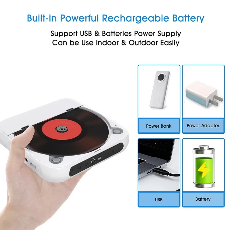 NewFactory High Quality Retro External CD Player Portable Radio Cd Player