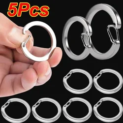 19/31mm Metal Spring Open Keychain Stainless Steel Round Spring Clasp Keyring C Buckle Key Chains DIY Buckles Hooks Accessories