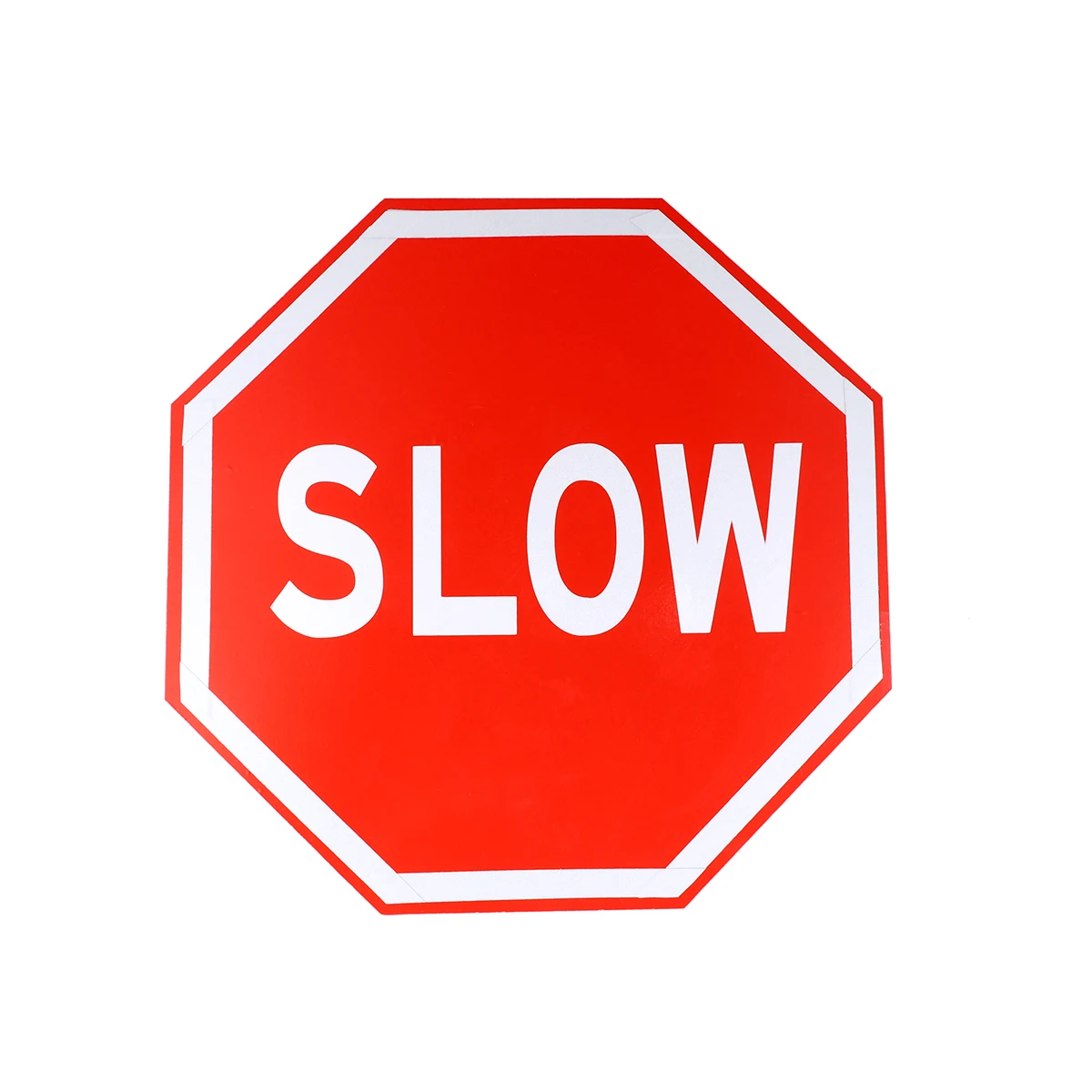 1 قطعة إشارة مرور تنظيمية بطيئة 30x30 سنتيمتر الأحمر المثمن الألومنيوم دائم داخلي في الهواء الطلق تحذير السلامة علامة بطيئة