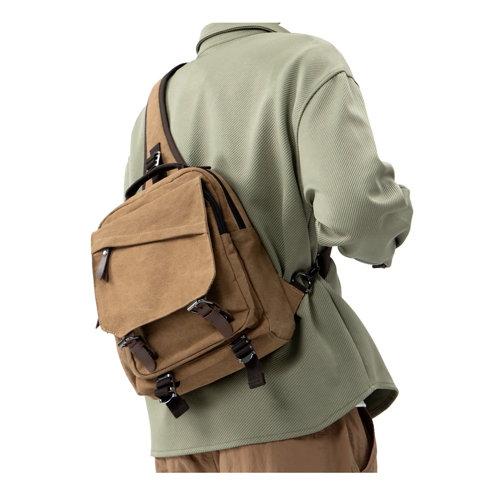 حقيبة كروسبودي للرجال موضة العلامة التجارية حقيبة كتف الصدر حقيبة الشارع عادية عبر الكتف متعددة الوظائف على ظهره حقيبة الظهر التكتيكية #1