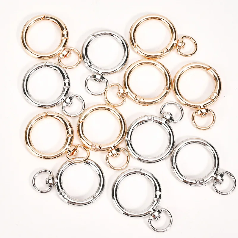 8/15/30 key rings, spring O-ring key hooks, for buckling, metal alloy circular clasp, suitable for DIY accessories, key pouches