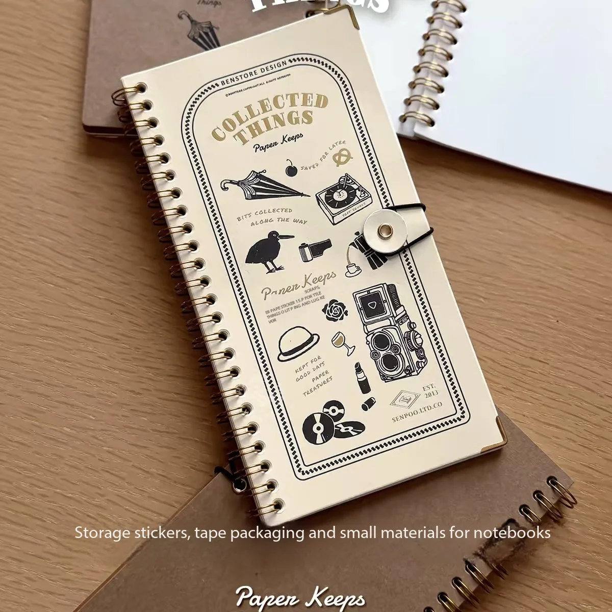 Vintage Spiral Release Paper Book Long Strip Washi Tape Sticker Storage Album Hand Journal Material Collect Notebook Stationery
