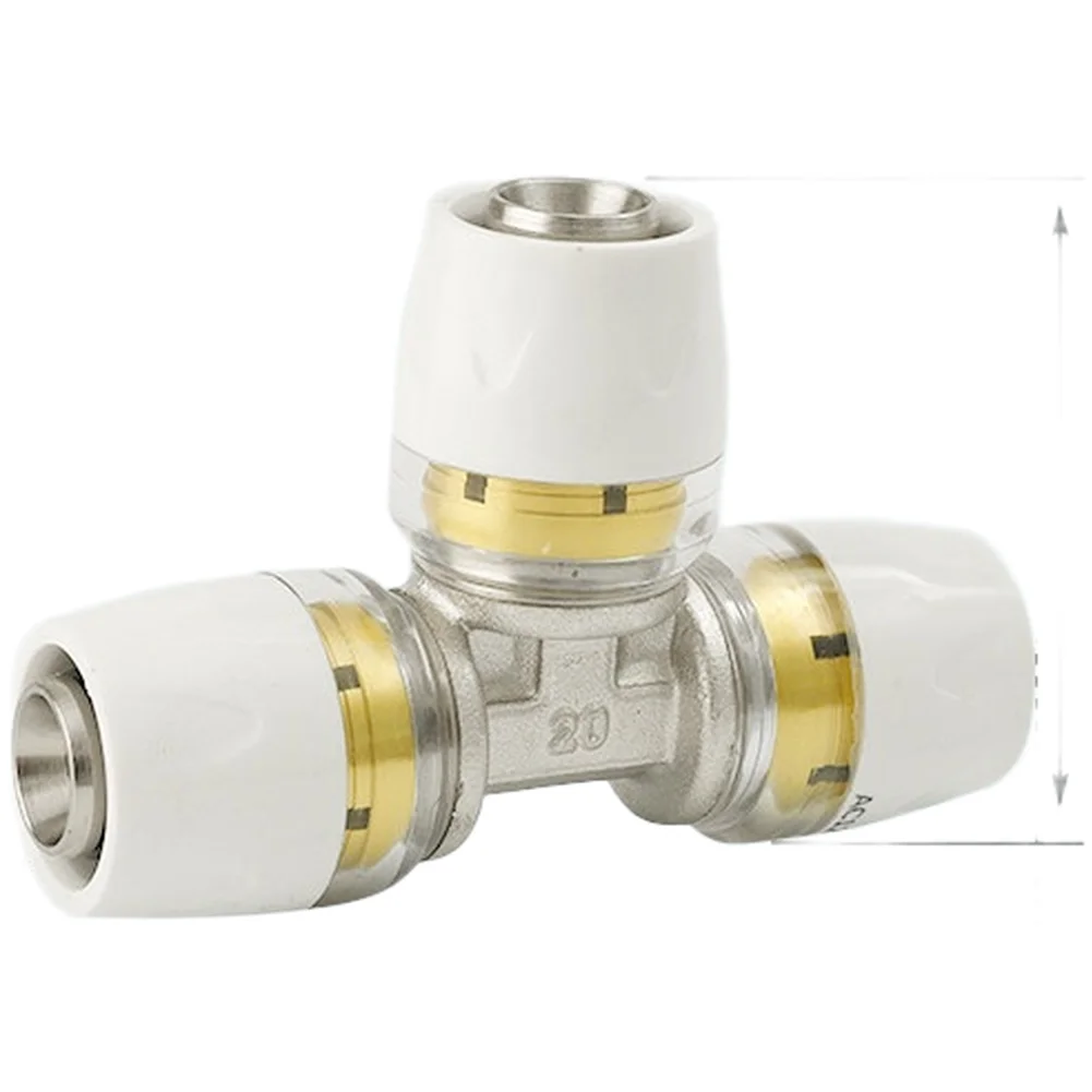 For Underfloor Heating Tee Connector for For pex and Pipes Aluminum Plastic Composite Material with Dual Sealing O Rings