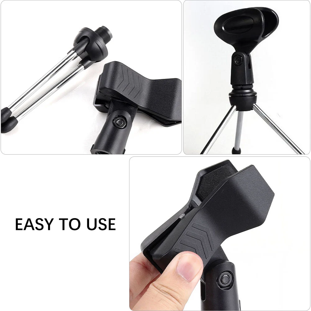 

2pcs Microphone Stand Boom Arm Holder Desktop Recording Plastic Triangular Structure Rotatable Design for Conferences Broadcasts