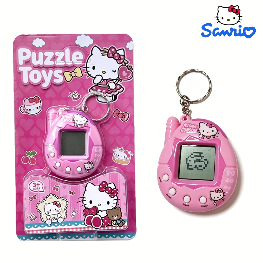 HOT Sanrio Hello Kitty My Melody Cartoon Toys Virtual Pet Mini Game Console Keychains Toys Christmas Day Gifts