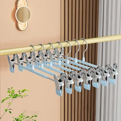 1PCS Windproof Metal Hanger For Clothes Home Pants Coat Non-slip Drying Hangers With Adjustable Clips Closets Storage Organizer