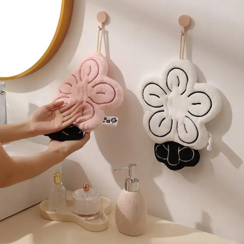 Toalla de mano Floral colgante, tela gruesa altamente absorbente para uso en cocina y baño, diseño bonito, sin olores, secado rápido