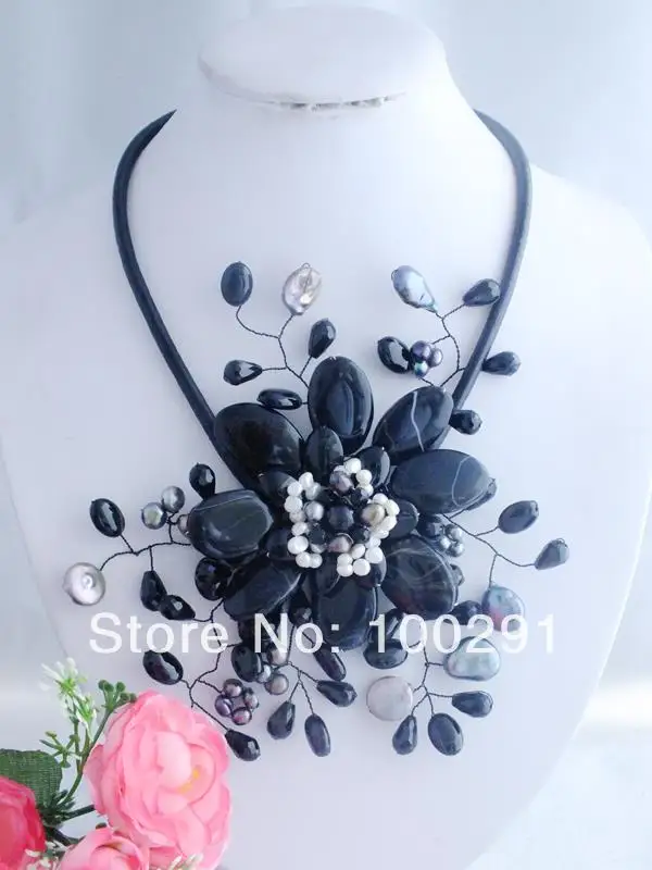 Latest fashion African jewelry wrap flower necklace  20