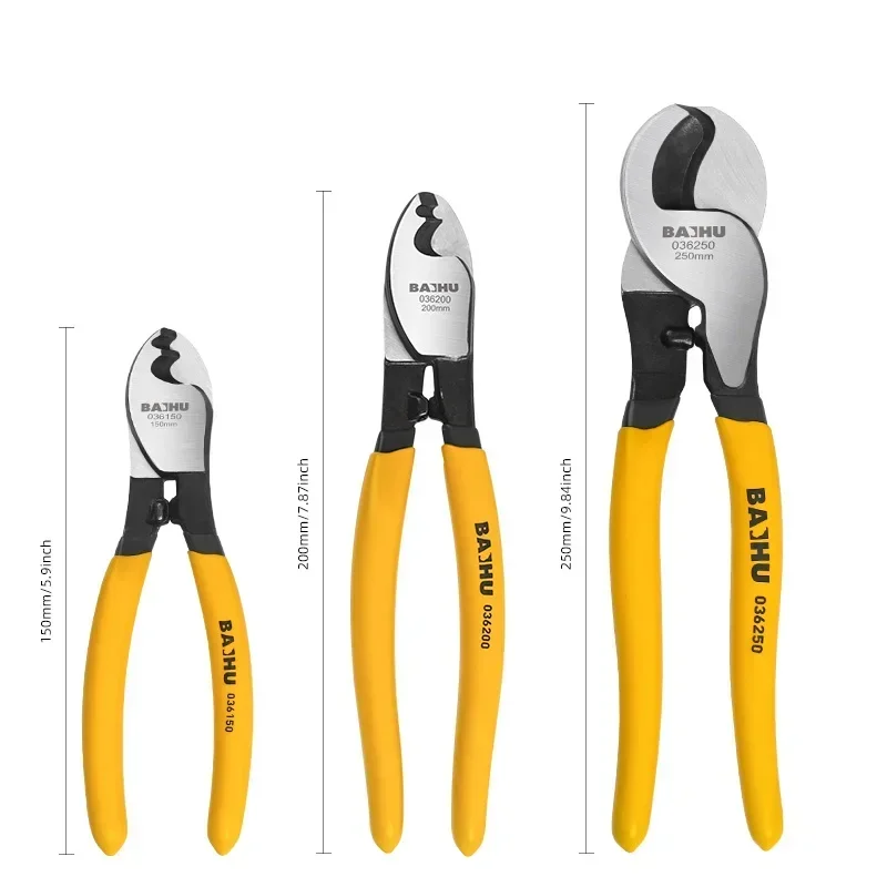 6/8/10 Inch Manual electrician cable cutter tool multifunctional anti slip electrician pliers labor-saving wire stripping pliers