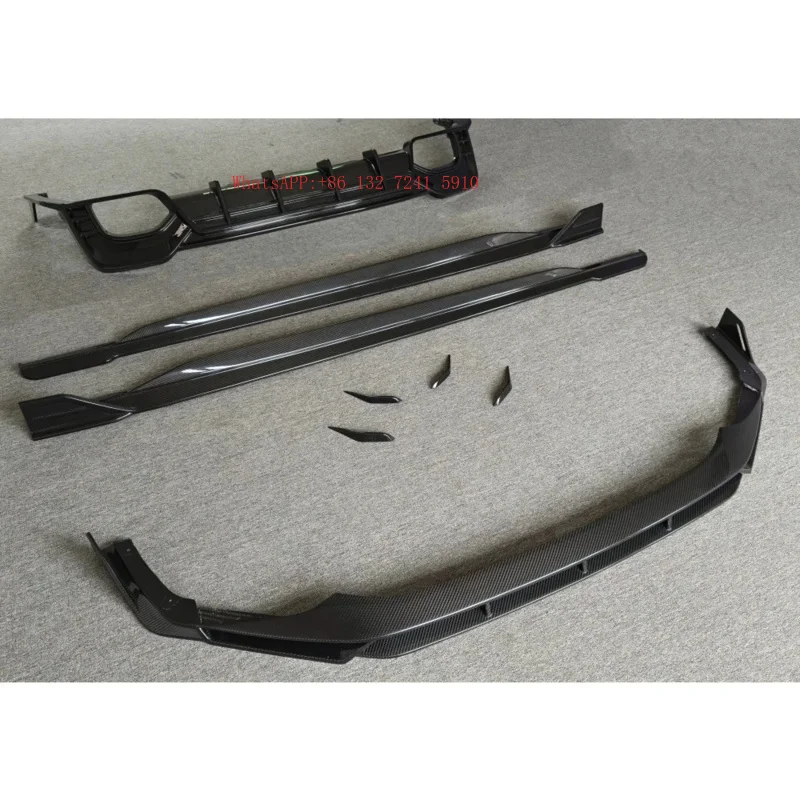 Upgraded Body Kit with Aul Style Dry Carbon Fiber Front Lip and Rear , Side Skirt Wind Knife Suitable