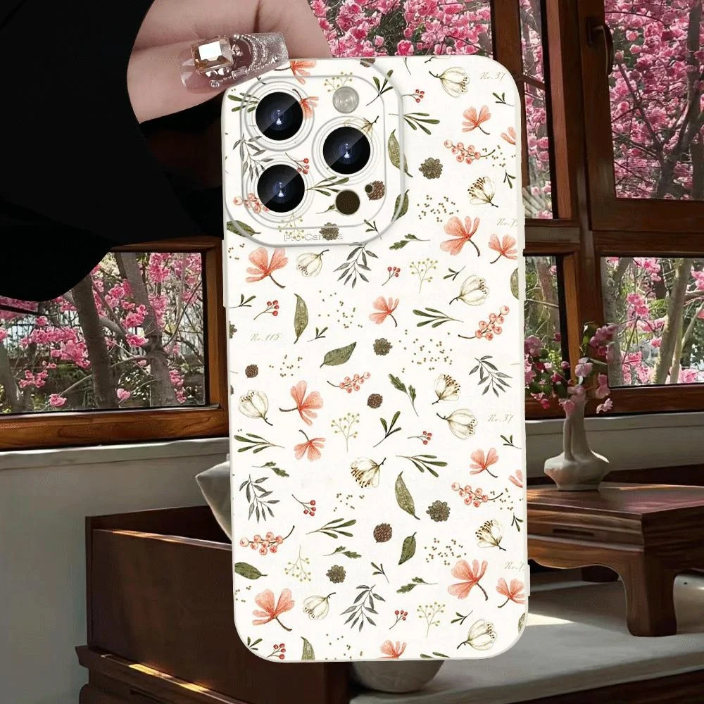 Vintage Ditsy Flower Phone Cases For Samsung Galaxy S26 S25 S24 Ultra S22 S23 S21 Plus Note 20 A36 A55 A26 A35 A56 A53 TPU Cover