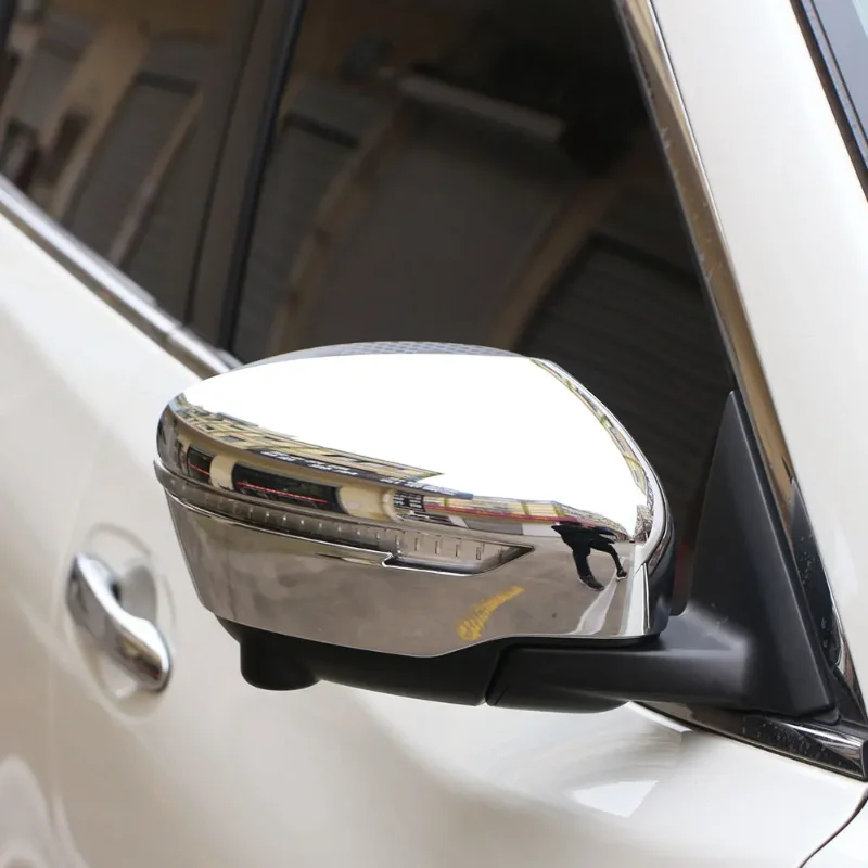 Chorme Rear View Mirror Cover Trim Chrome Side Door Cap Molding For Nissan X-Trail T32 2014 - 2021 Xtrail Qashqai J11 2015-2022