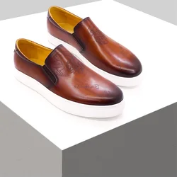 Scarpe da uomo casual in vera pelle Scarpe comode in pelle alla moda fatte a mano di alta qualità Mocassini per appuntamenti quotidiani Scarpe da festa formali