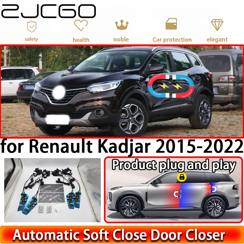 ZJCGO or Renault Kadjar 2015-2022 OEM Soft Close Door Kit Power Closing Latch System Auto Pull Door Easy Close Plug & Play