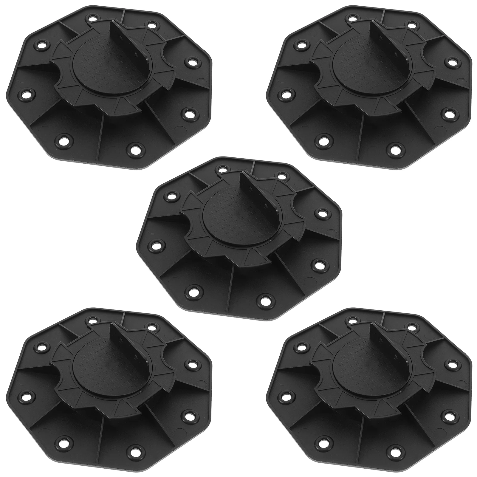 5 Pcs Base Lift Kit Deck Adjustable Foundation Block Bearing Black Pp Support Blocks