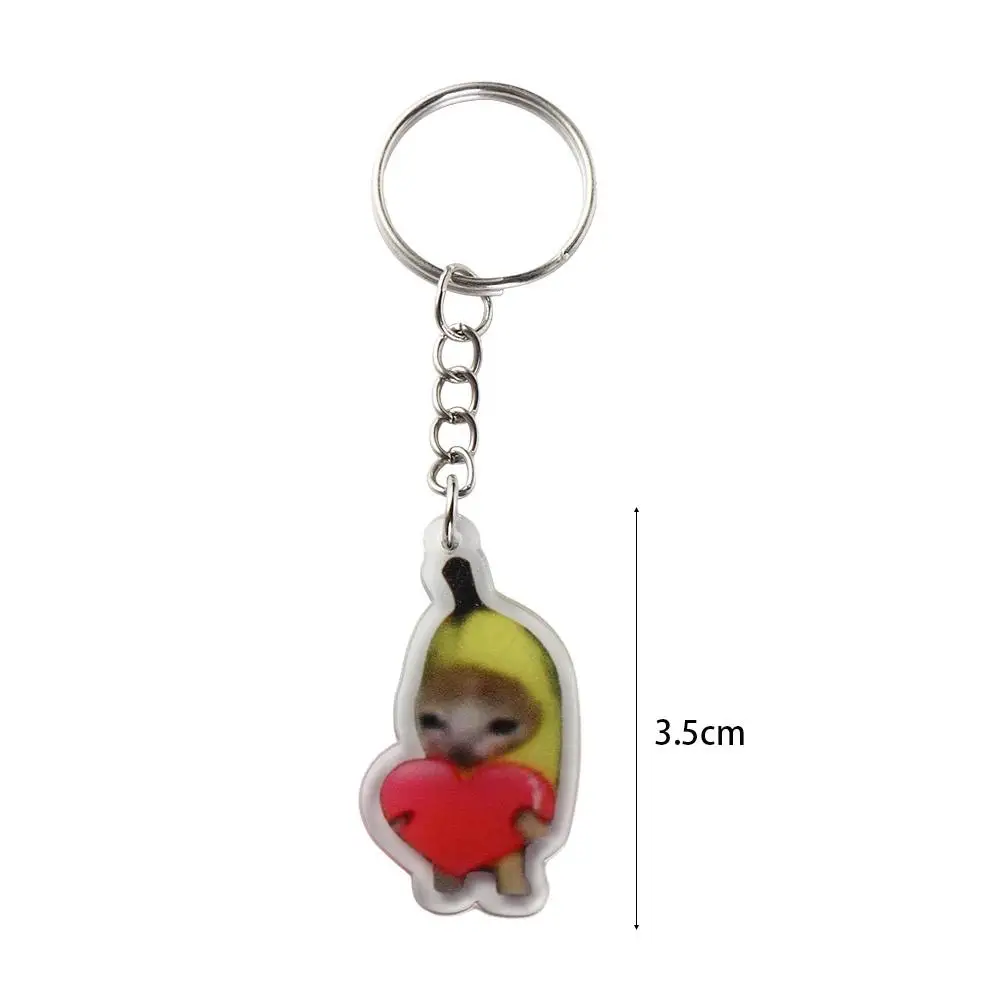 กล้วยแมว Happy Banana Cat พวงกุญแจกระเป๋าเป้สะพายหลัง Charm Keyrings กล้วยแมวโทรศัพท์มือถือจี้การ์ตูนกล้วยจี้แมว