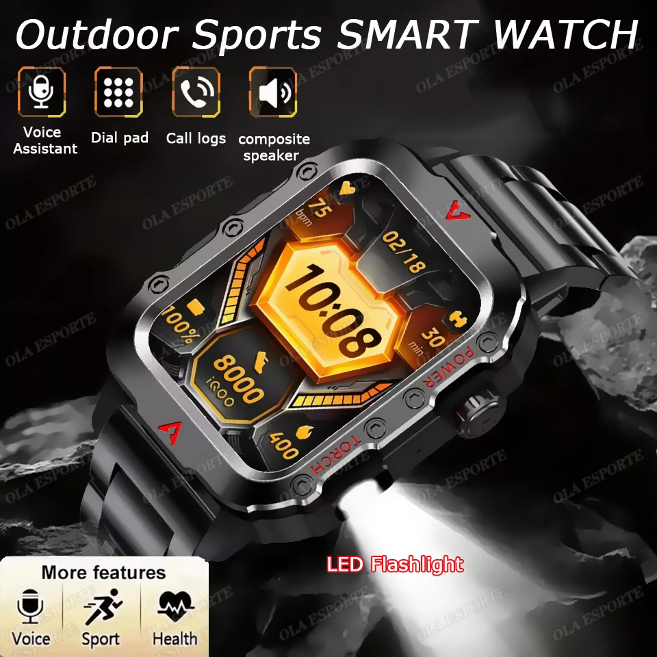 جديد مصباح ليد جيب ساعة ذكية 2025 معدل ضربات القلب مراقبة نسبة الأكسجين في الدم HD BT دعوة في الهواء الطلق العسكرية لتحديد المواقع المسار مقاوم للماء Smartwatch #1