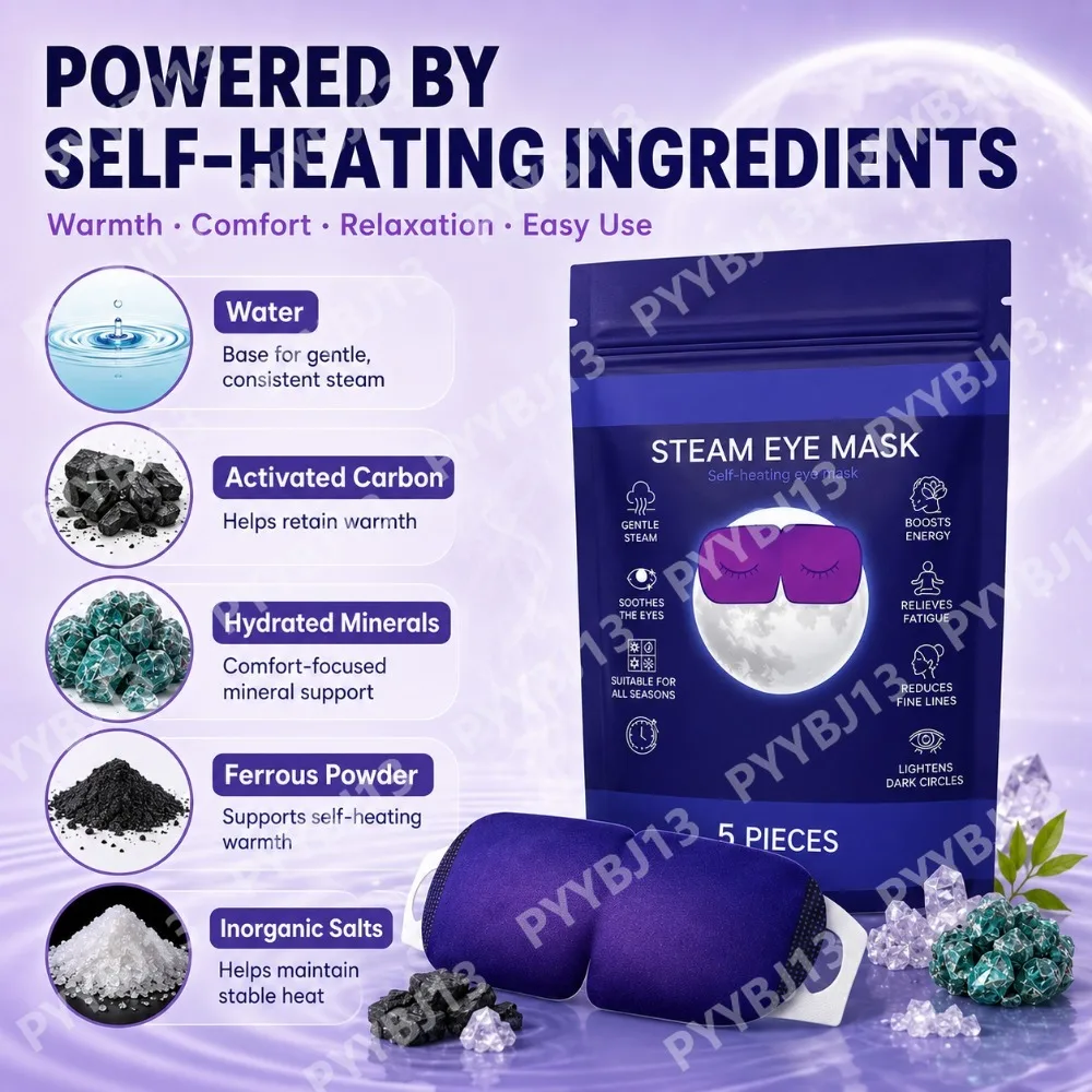 Steam Mask Warm Compress and Sleep for Dry Screen Fatigue Travel Gifts Calming Heated Drops 10in1 with Nori Moringa Black Seed