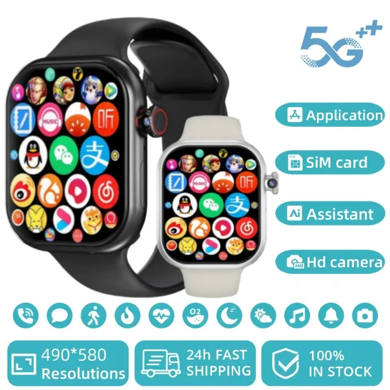 

VP19 Smart Watch for Men Wome with 180° Rotating Camera, 4G/5G SIM & WIFI Support, Android OS,GPS Tracker