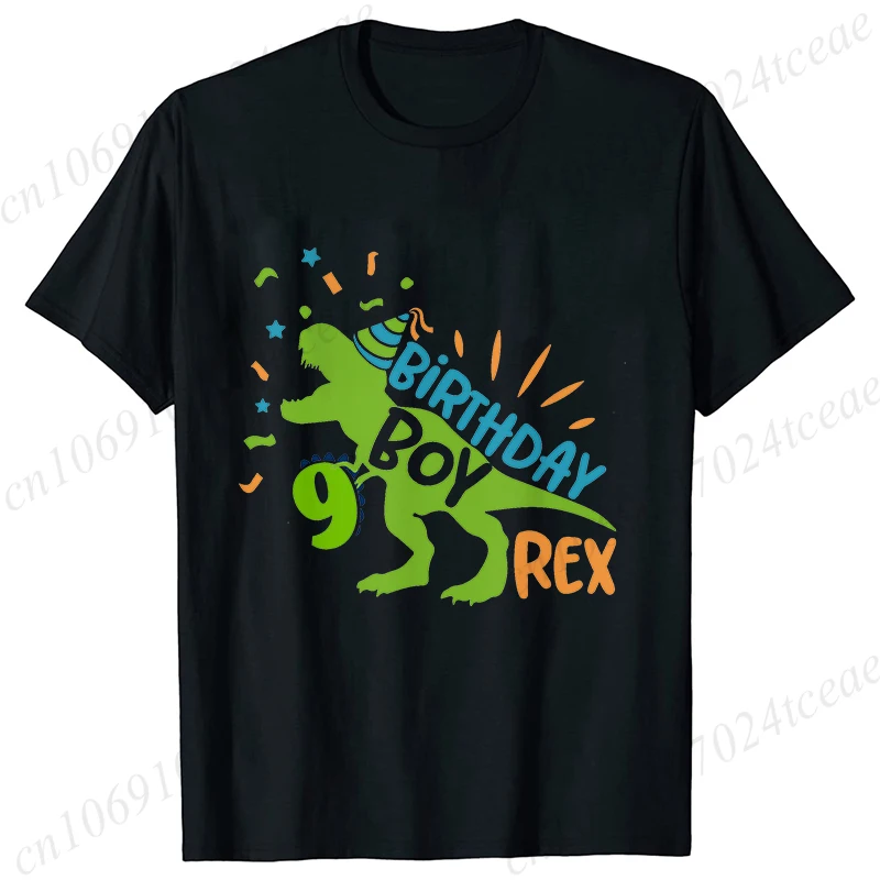 Funny T-Rex Birthday Boy Matching Family T-Shirts for Men Women Tops Dinosaur Birthday Party Tees Shirts Adults Kids Clothing