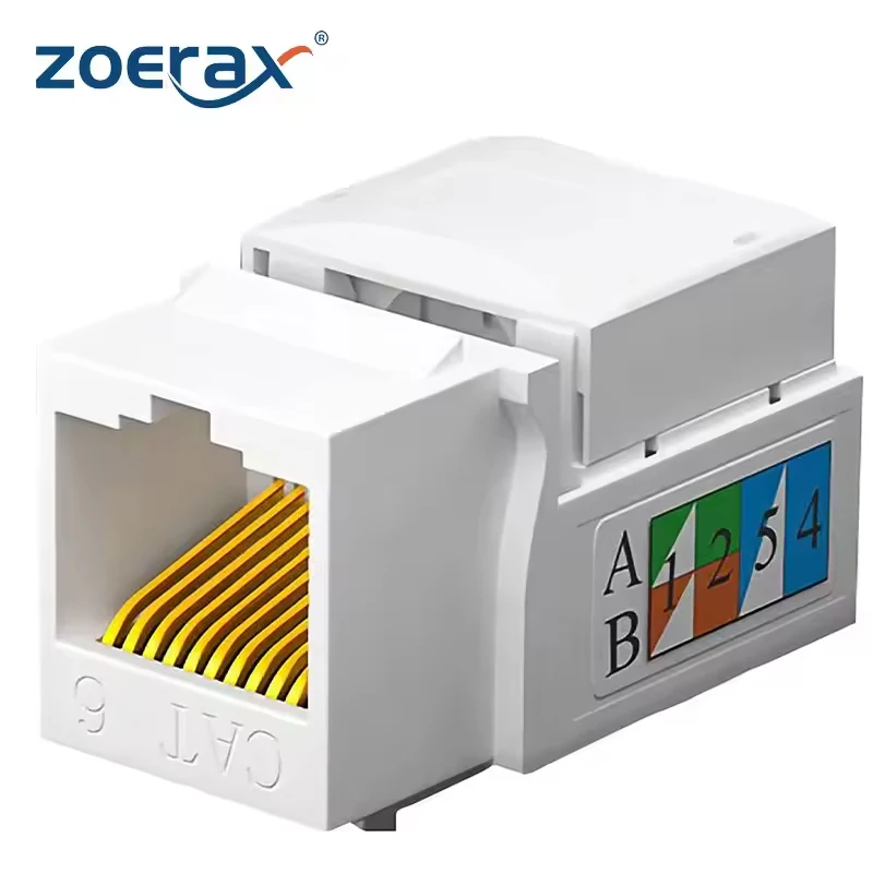 ZoeRax 1 szt. Cat5e Cat6 Keystone Jack, RJ45 Keystone Jack łącznik sieciowy, gniazdo ścienne Ethernet (niekompatybilne z panelem krosowym)