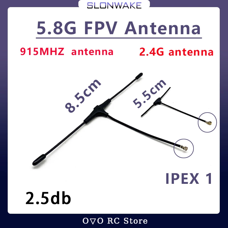 SLONWAKE Long Range 2,4G/915 МГц 4 шт. Антенна TBS Pro 2.5dBi IPEX1 для RC FPV-приемника DIY Запчасти