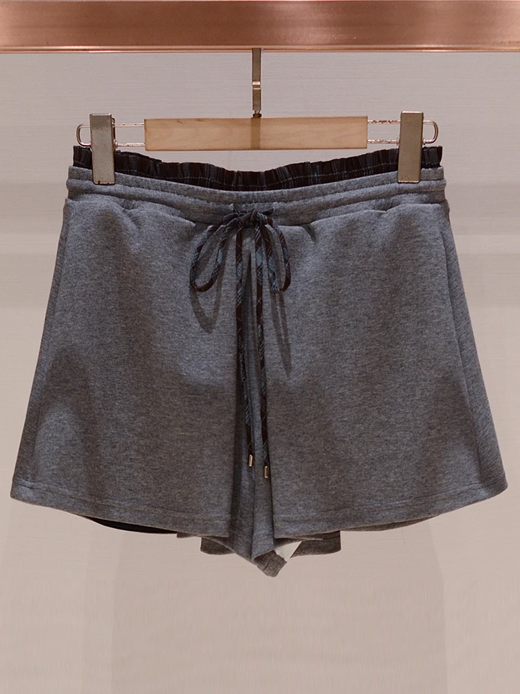 

Женские брюки-юбка с высокой талией на резинке, с узлом, повседневные, широкие штанины, для офиса, летние, 2025