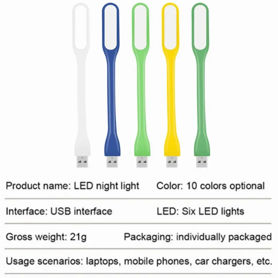 Portable USB 5V LED Reading Lamp Mini Book Light Foldable Camping Night Lights Table Lamps For Power Bank PC Notebook Laptop