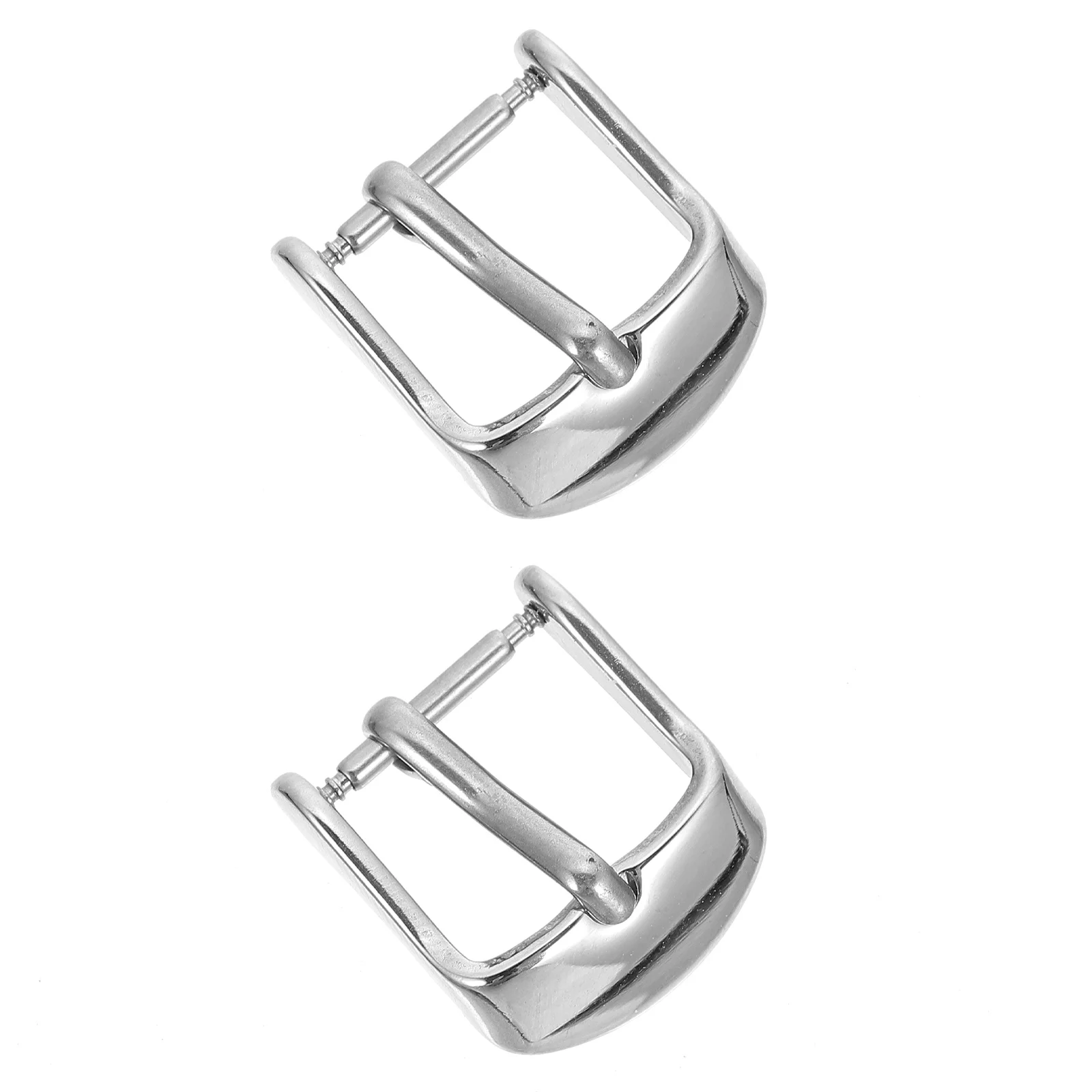 

2 Pcs Watch Band Strap Buckle Straps Clasp Component Pin Replacement Silver Man