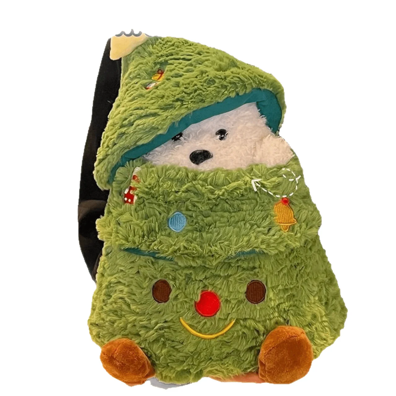 

Christmas Tree Hidden Puppy Plush Toy - Cute Dog Doll Soft Stuffed Animal for Holiday Decoration & Kids Gift