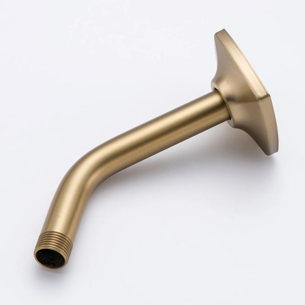 6 Inch Black Gold Shower Head Extension Arm Wall Mounted Rainfall Extend Pipe Tube Stainless Steel Bathroom Accessories.
