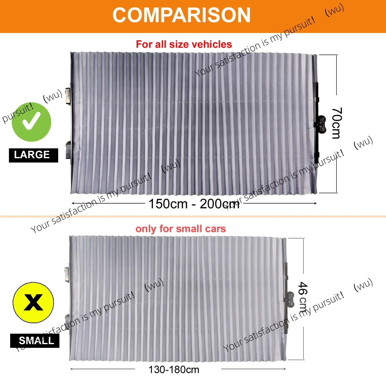Retractable car windshield sunshade, durable