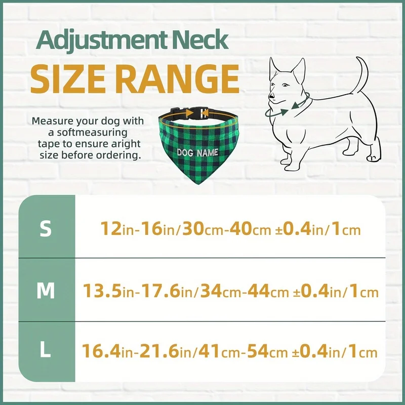 Personalized Embroidered Pet Bandana Custom Name Dog Cat Triangle Scarf Adjustable Pleated Collar with Quick Release Buckle view 3
