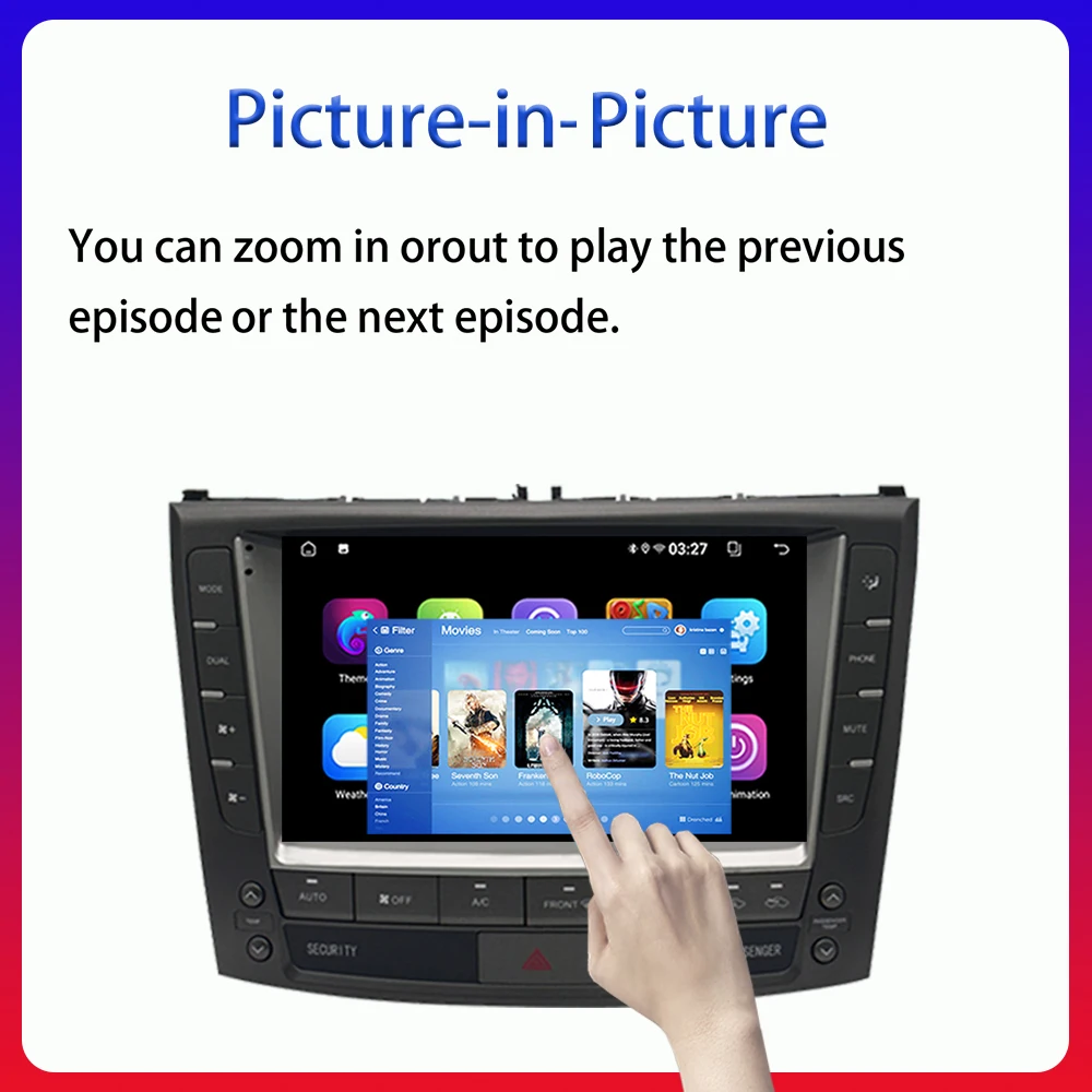 9 "أندرويد Carplay مشغل فيديو السيارة الوسائط المتعددة شاشة ستيريو لكزس IS200 IS250 IS300 IS350 #4