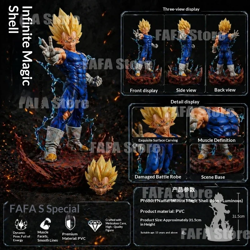 

32cm Dragon Ball Z: Son Goku Anime Accessories Infinite Transformation of Vegeta GK Statue Figure, Anime Model Collectible Item