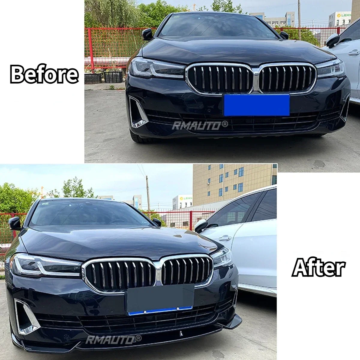 G30 프론트 립 프론트 범퍼 스플리터 립 스포일러 디퓨저 에이프런 가드, BMW 5 시리즈 G30 LCI 2021-2022 자동차 액세서리 바디 키트