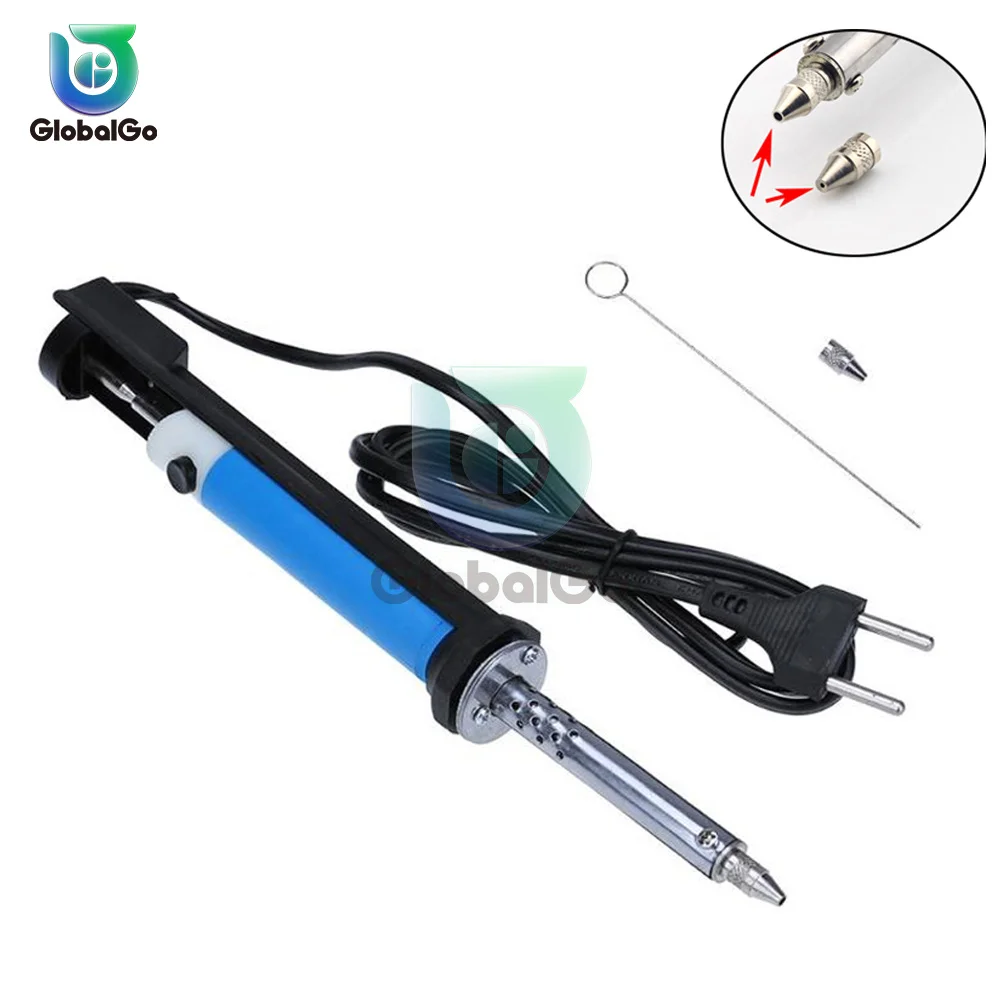 2 in 1 Electric Soldering Iron 30W 110/220V Electric Heating Iron Set 50hz Solder Suction Desoldering Vacuum Pump Soldering Tool