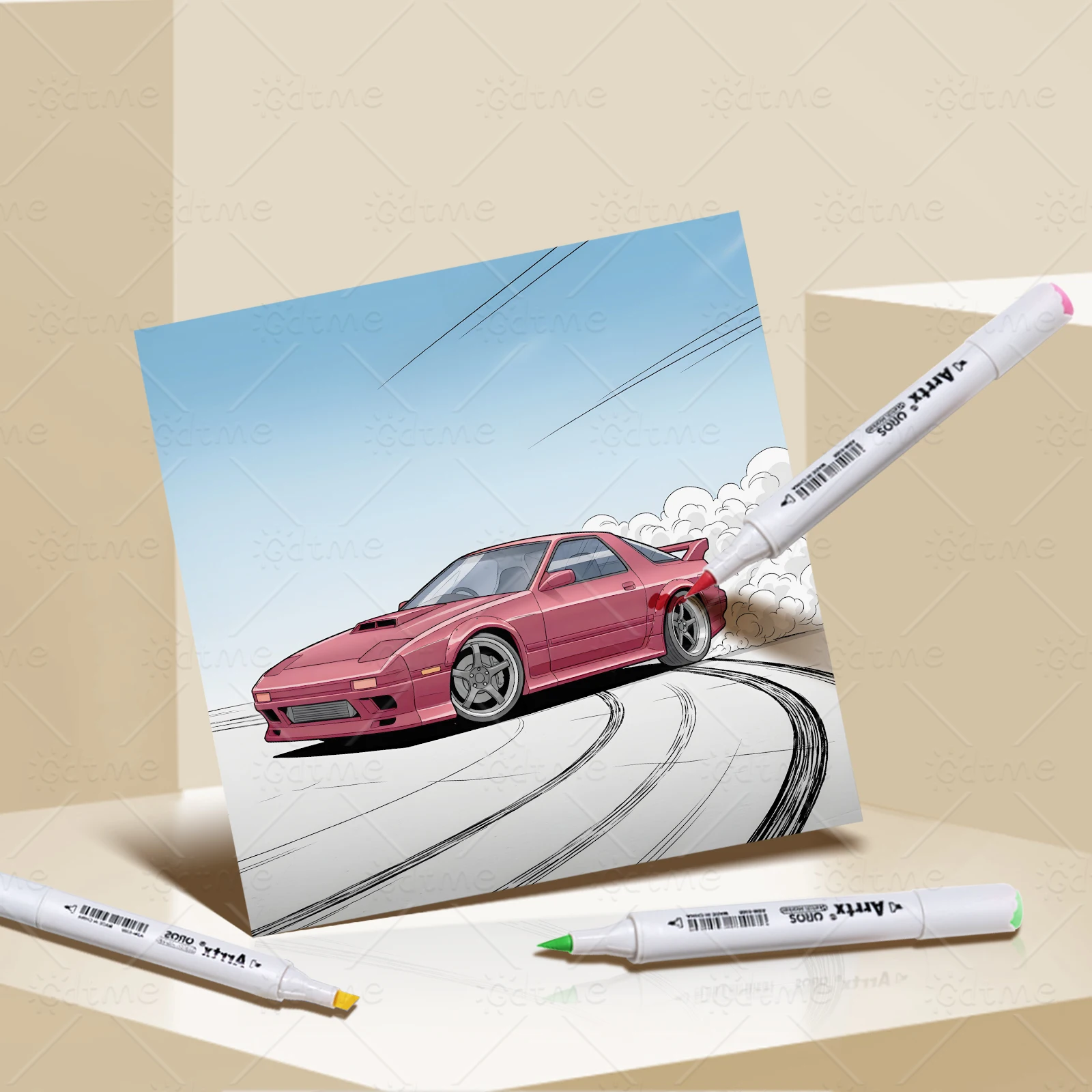ANIMATED DRIFT CAR Malbuch mit einfachen Mustern für Erwachsene, niedliches Zeichenbuch, perfektes Geschenk für Party und Geburtstag ﻿ – Detail 6