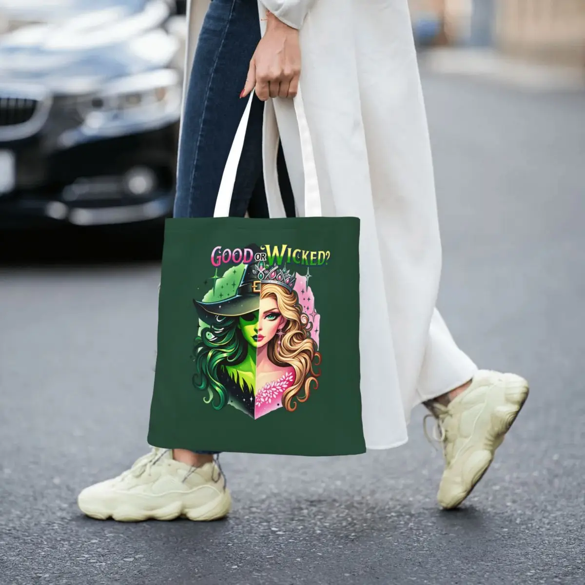

Wicked For Good Canvas Tote Bag Reusable Unique Design Musical Movie Shopping Bag for Women Men