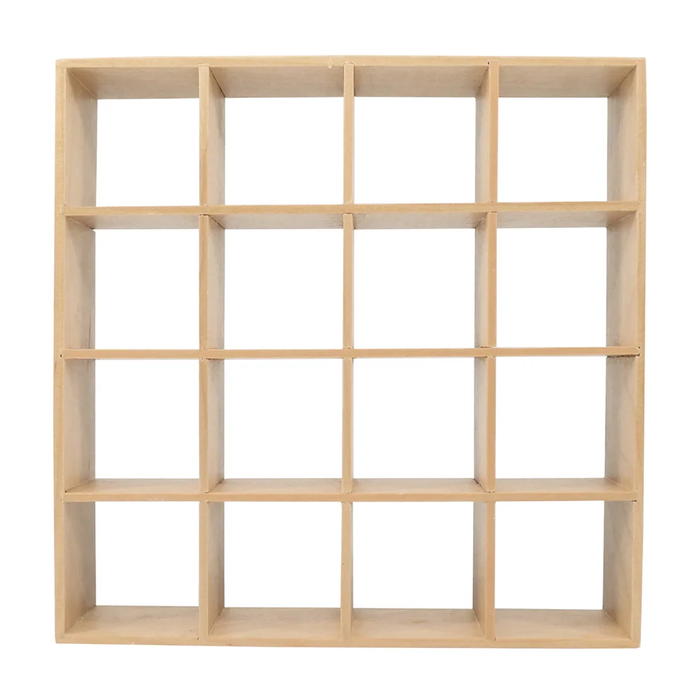 

16 Grid Storage Rack Miniature House Furniture Accessory Decor Wooden Model Retro Toy