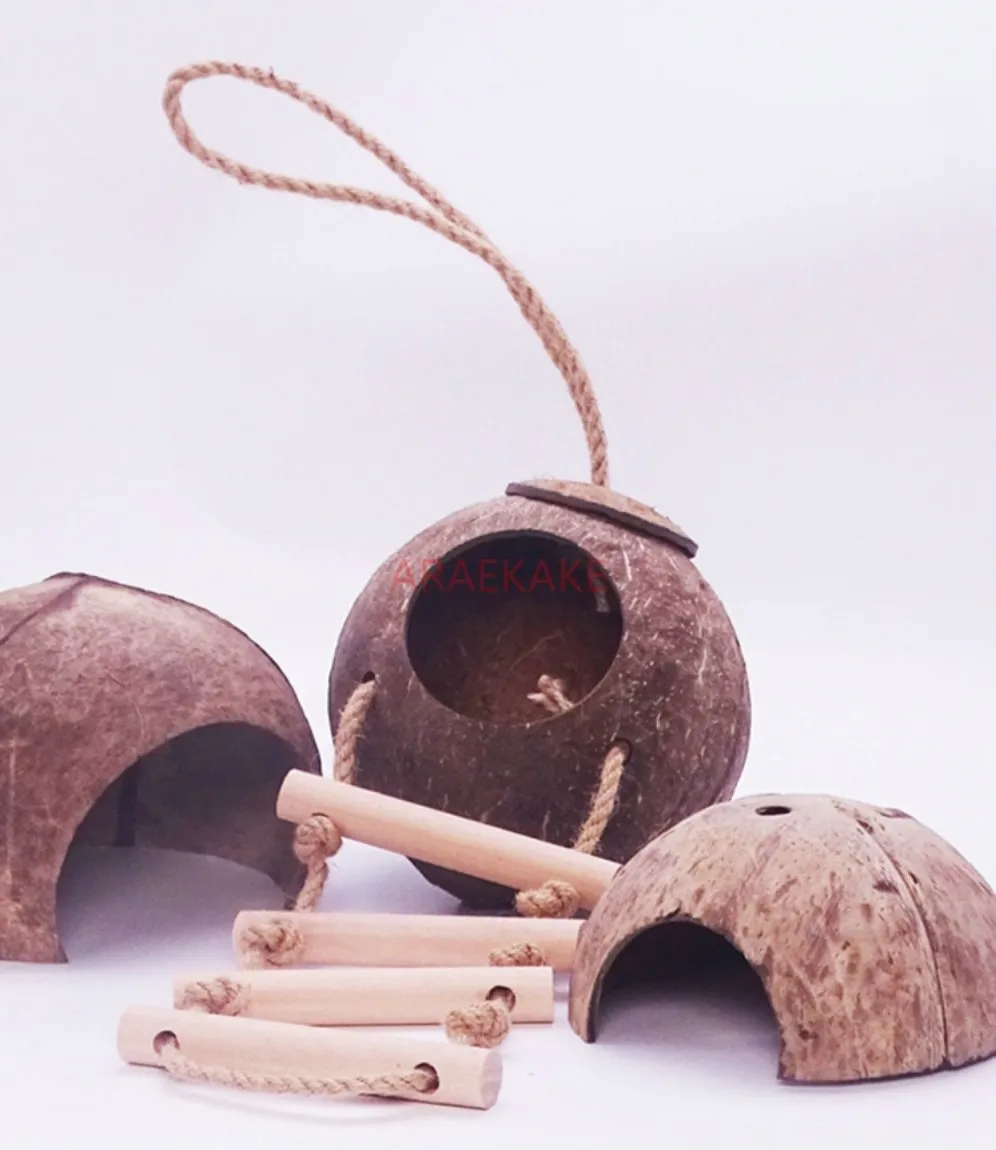 Coconut shell shelter, hermit crab, hamster, golden wire bear, pet climbing bird's nest with stairs, landscape decoration, snail