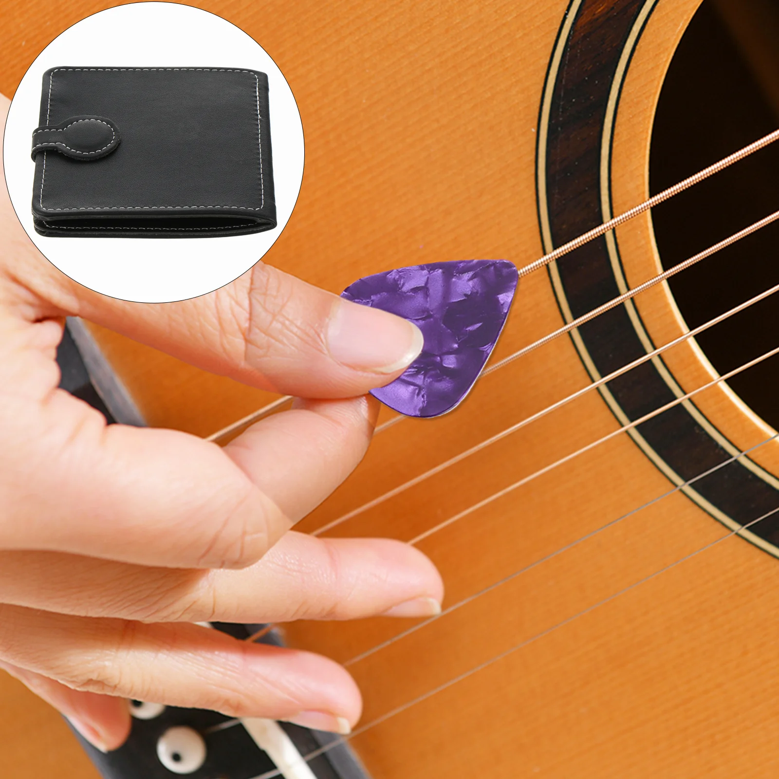 

Portable Guitar Pick Bag Organizer Compact Lightweight Holder Pouch Case for 12 Picks Acoustic Electric Bass Ukulele