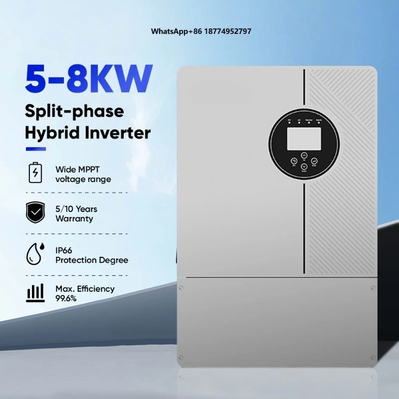 DAH Hot Sale Stock Ready 8kW Split Phase 2  200% PV IP66 Split Phase Hybrid Solar Inverter
