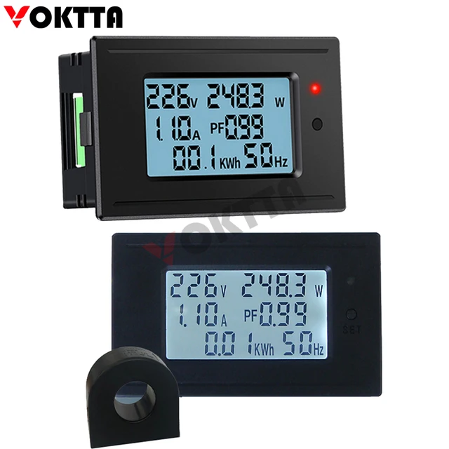 1100W/2200W/4400W/22000W woltomierz amperomierz AC 5A/10A/20A/100A miernik energii elektrycznej HD cyfrowy wyświetlacz mierniki napięcia i prądu