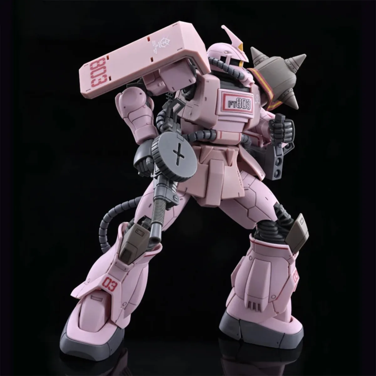 Bandai – Kits de modèles de dessin animé Gundam authentiques, Zaku, Type désert, panthère rose, jouet HG GTO 1/144, figurine d'action, cadeau de noël