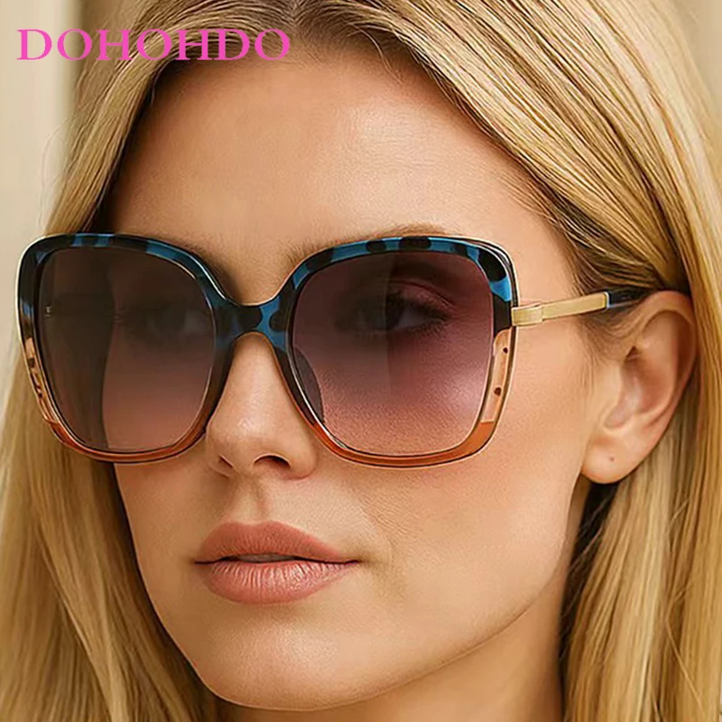 

2025 Fashion Brand Designer Big Frame Square Metal Women Sunglasses Retro Punk Men Sunglass Summer Traveling Shades Ladies UV400