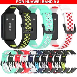 Soft Two-Color Silicone Watch Strap Replacement Breathable Bracelet Accessories Smart Watch Watchband for Huawei Band 9 8