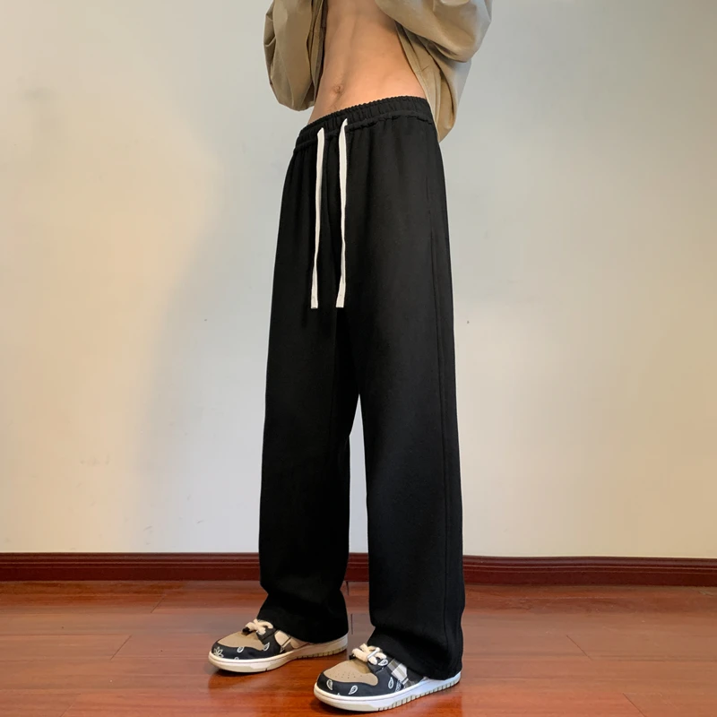 Autumn Sweatpants Men Straight Casual Pants Male Korean Loose Drawstring Pants Men\'s Joggers Sports Streetwear Trousers